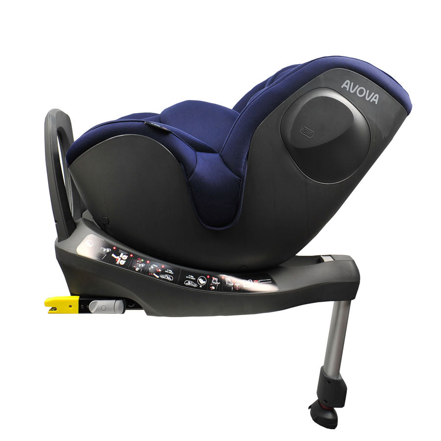 Scaun auto Avova Sperber-Fix i-Size Atlantic Blue – poziție înclinată, vedere laterală