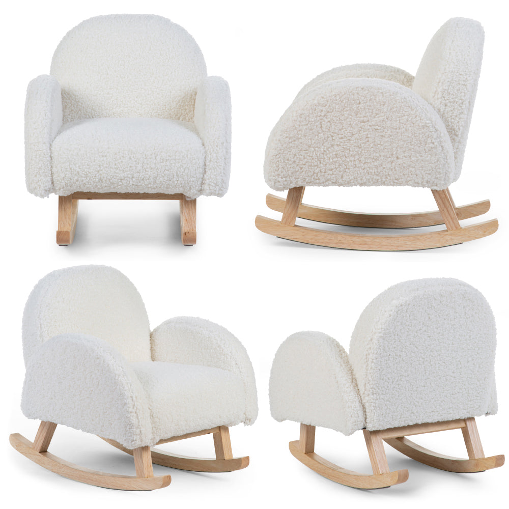 Scaun balansoar pentru copii Childhome Teddy Alb