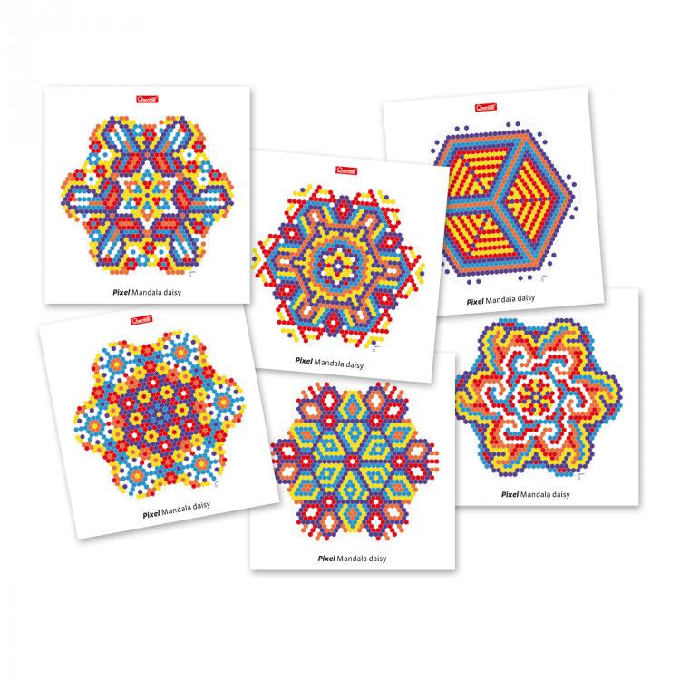 Joc mozaic Quercetti Fantacolor Mandala Daisy – șabloane ilustrate cu mandale
