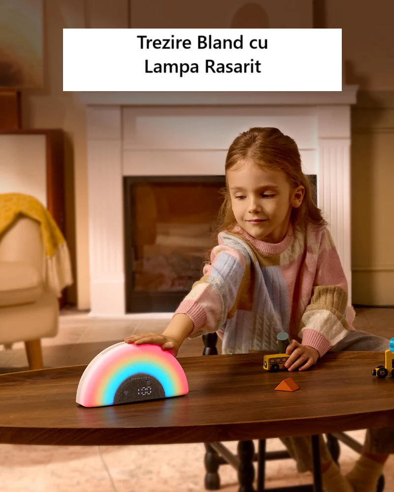 Lampa DreamSync Smart Momcozy, boxa wireless