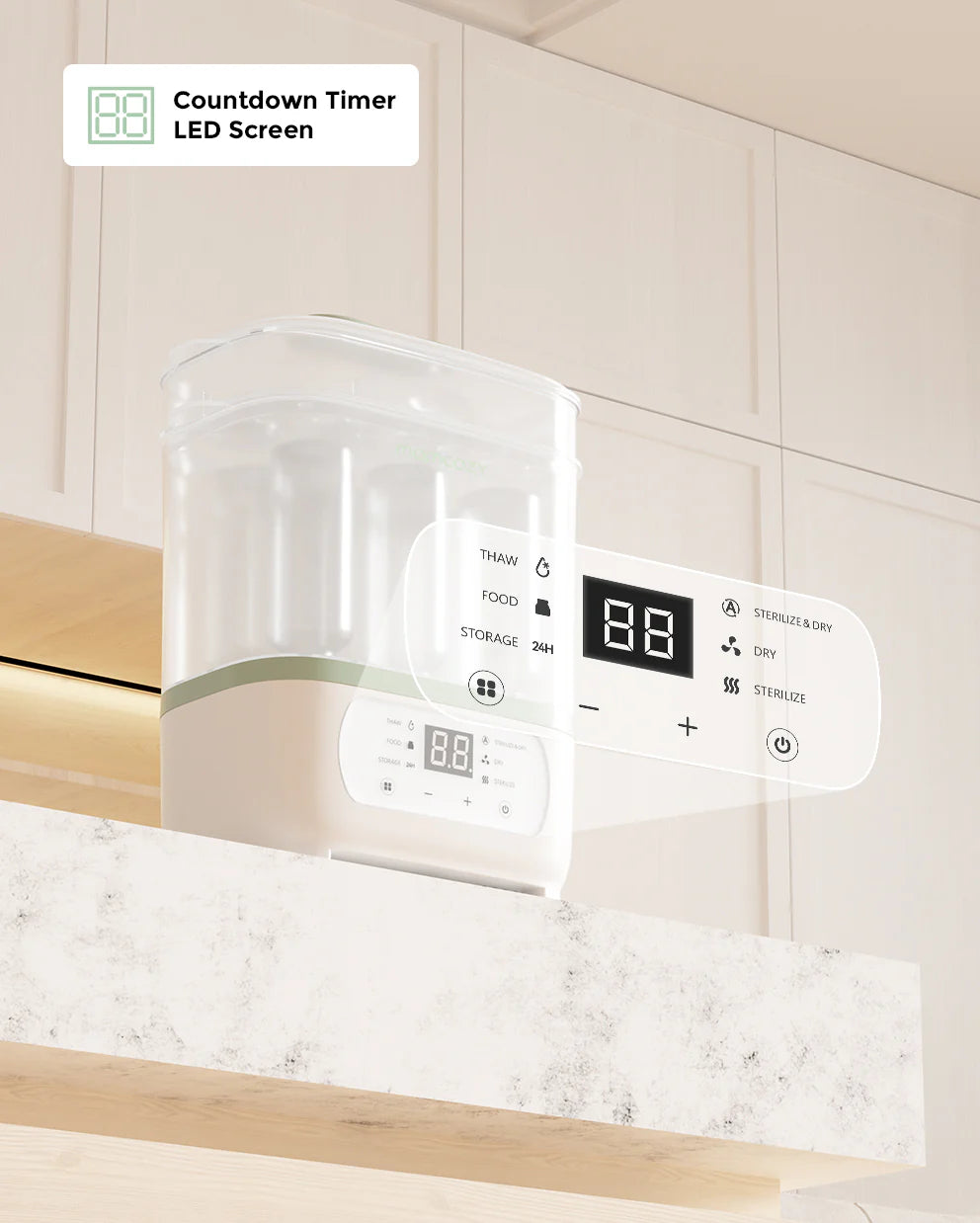 Sterilizator si uscator de biberoane Momcozy 8 in 1