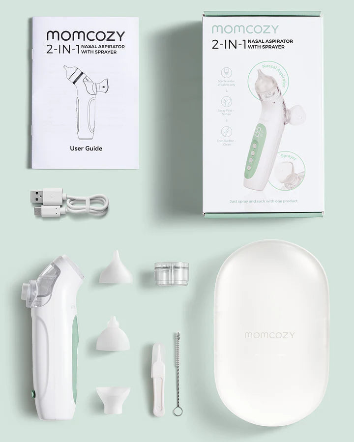 Aspirator nazal electric Momcozy BreezyClear cu spray salin