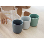 Set 3 pahare din silicon Beaba Sage Green