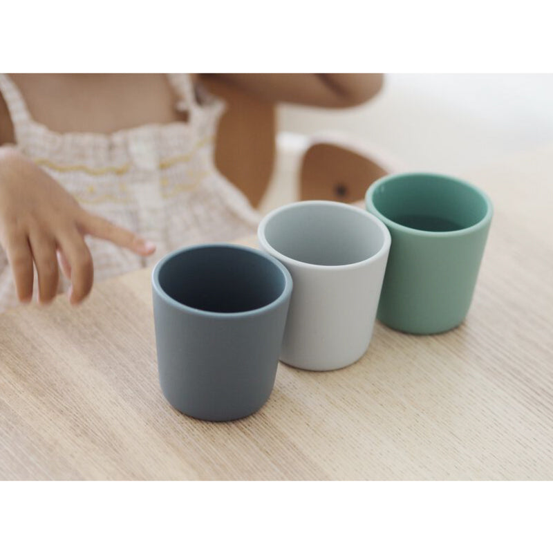 Set 3 pahare silicon Beaba Sage Green