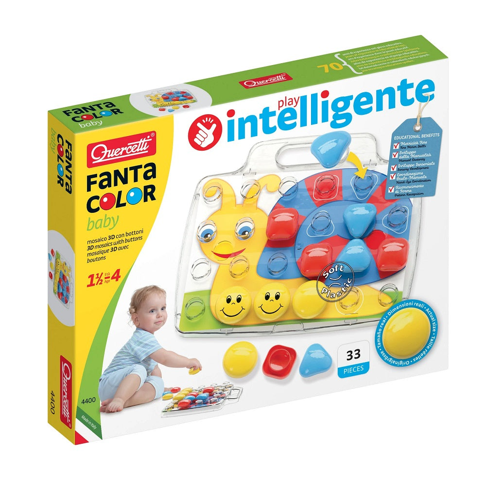 Joc mozaic Quercetti Fantacolor Baby, 24 piese – cutia Fantacolor Baby
