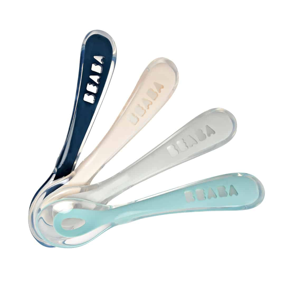 Set 4 Lingurițe Silicon Beaba +8 Luni - Design Ergonomic Drizzle