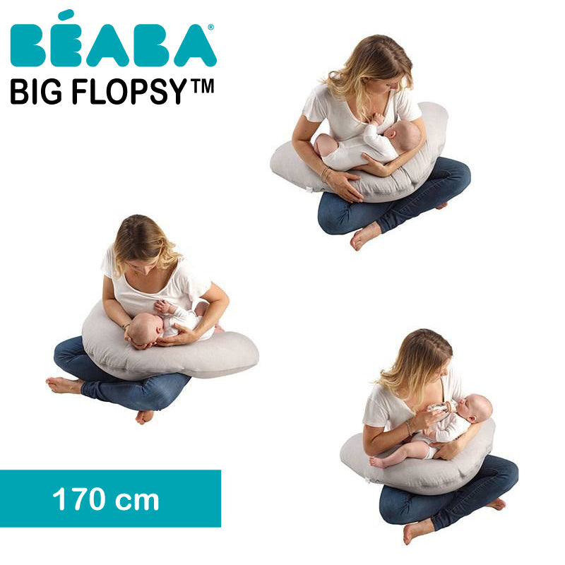 Perna gravida Beaba Big Flopsy 170 cm Fleur de Coton Linen