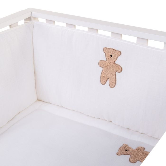 Protectie patut Childhome 35x340 cm, Jerse Muselina Teddy