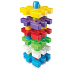 Set constructie Quercetti Qubo Primele Mele Cuburi – turn din plăci colorate și piese rotunde