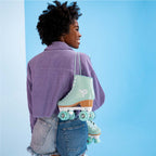 Patine cu rotile retro Prettyfly, albastru - imagine 3