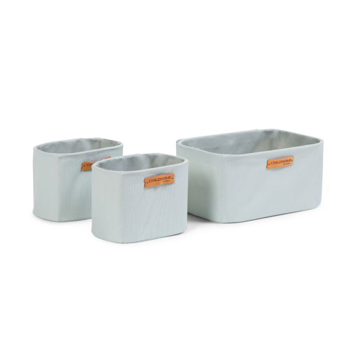 Set 3 cosuri depozitare Childhome 21x14x10 cm 14x10x10 cm Gri