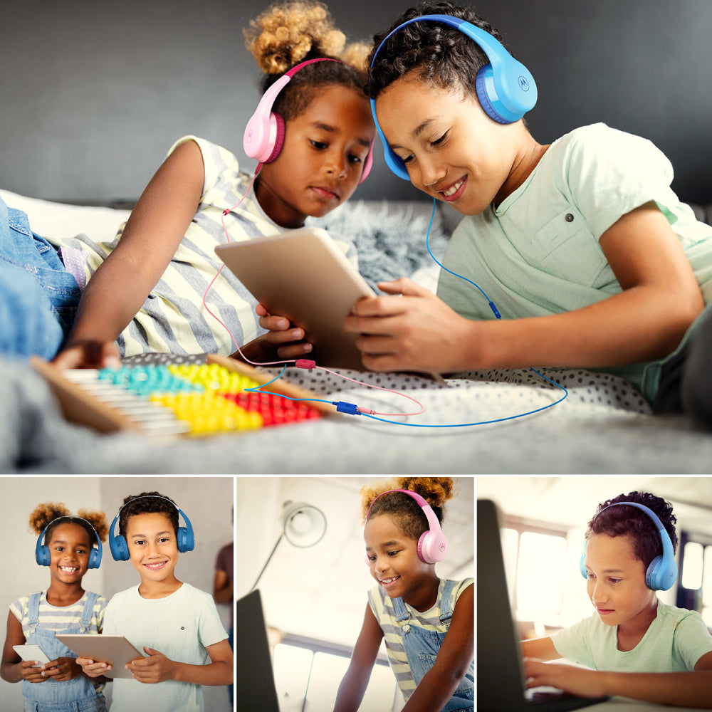 Casti audio wireless pentru copii Motorola Moto JR300 Pink 85 dB