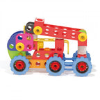 Set constructie Quercetti Tecno Jumbo Toolbox – vehicul de construcție cu roți și braț