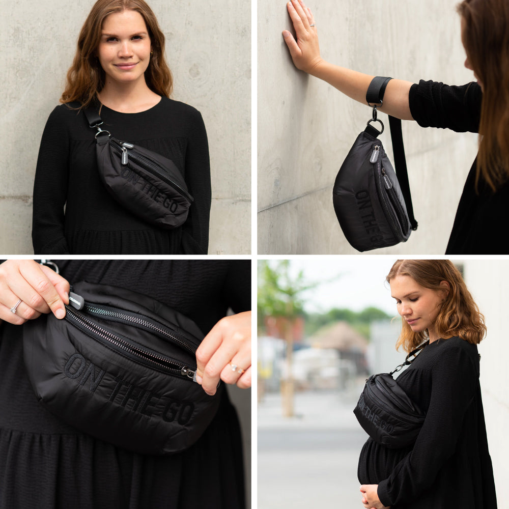 Geanta matlasata Childhome Banana On The Go Negru