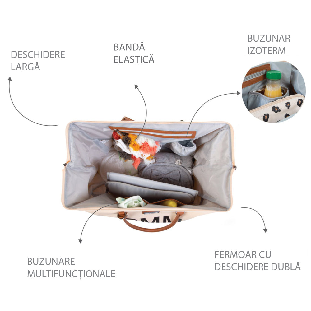 Geanta de infasat Childhome Mommy Bag Ecru