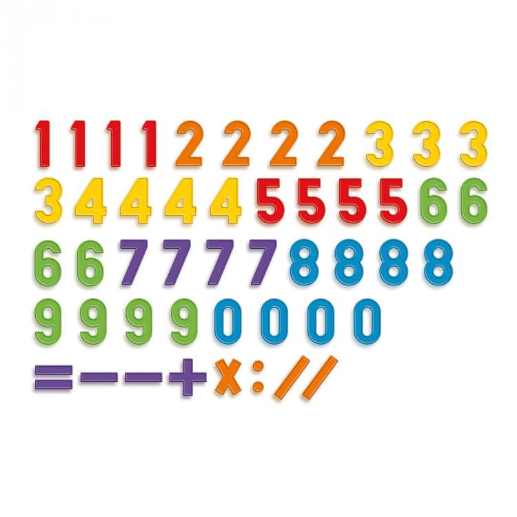 Tableta magnetica Quercetti 123, 53 piese – cifre și semne matematice colorate