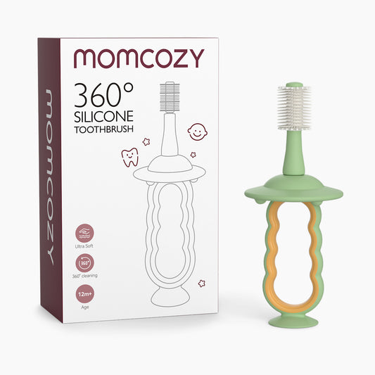 Periuta de Dinti 360 Grade Silicon pentru Dentitie Momcozy Verde