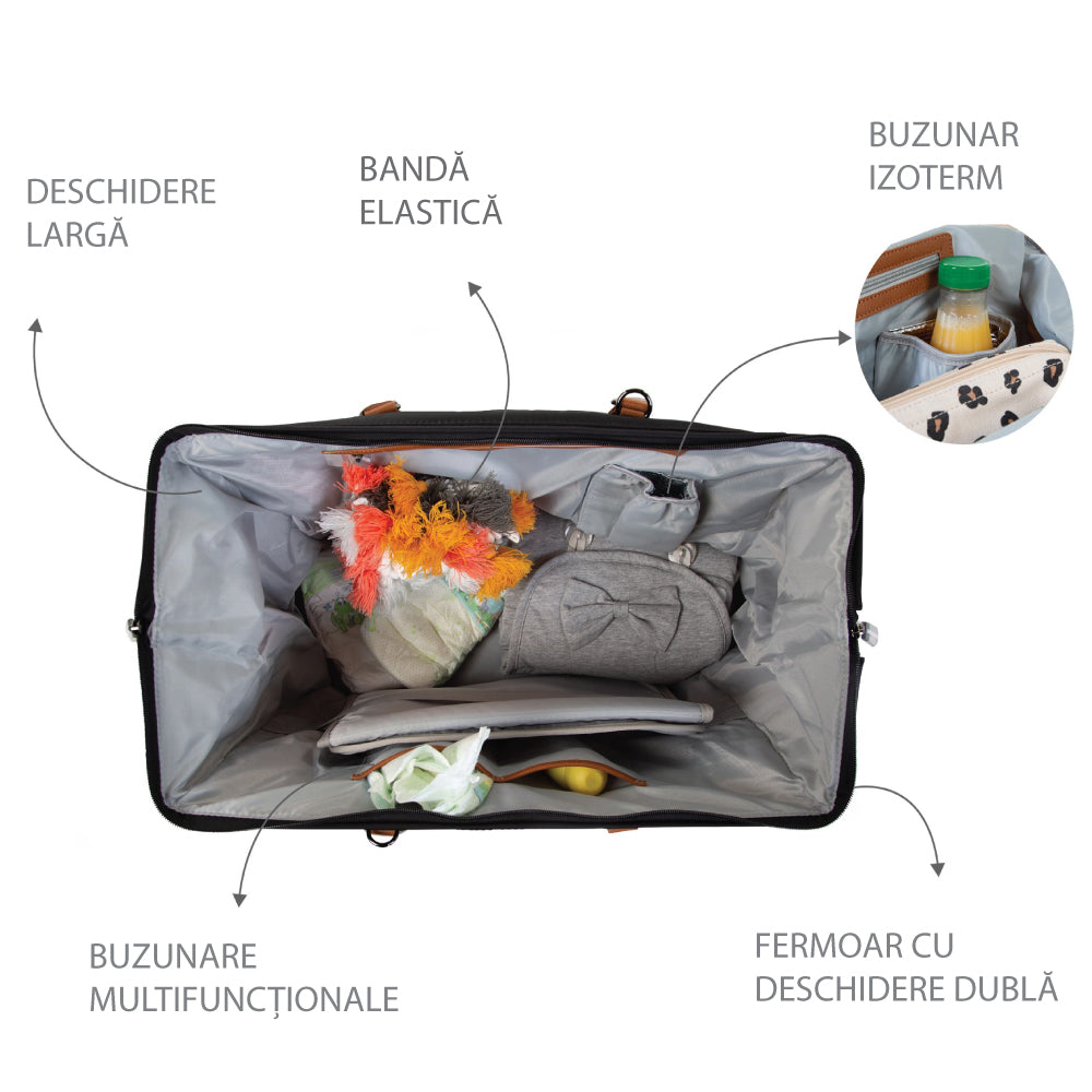 Geanta de infasat Childhome Mommy Bag Negru