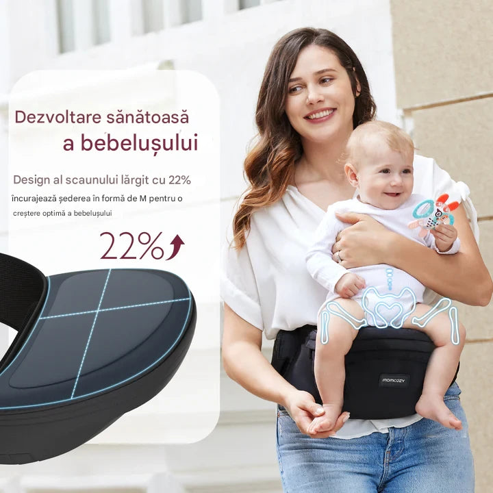 Hip seat Momcozy cu suport lombar, Negru, imagine 2