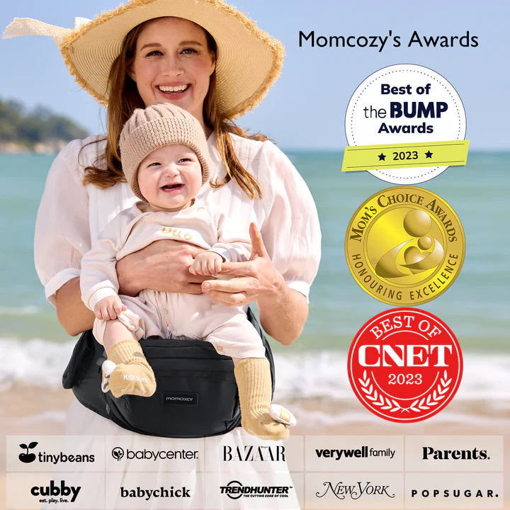 Hip Seat cu Perna pentru Sold Momcozy Suport Lombar 3D pana la 20 kg Respirabil Negru