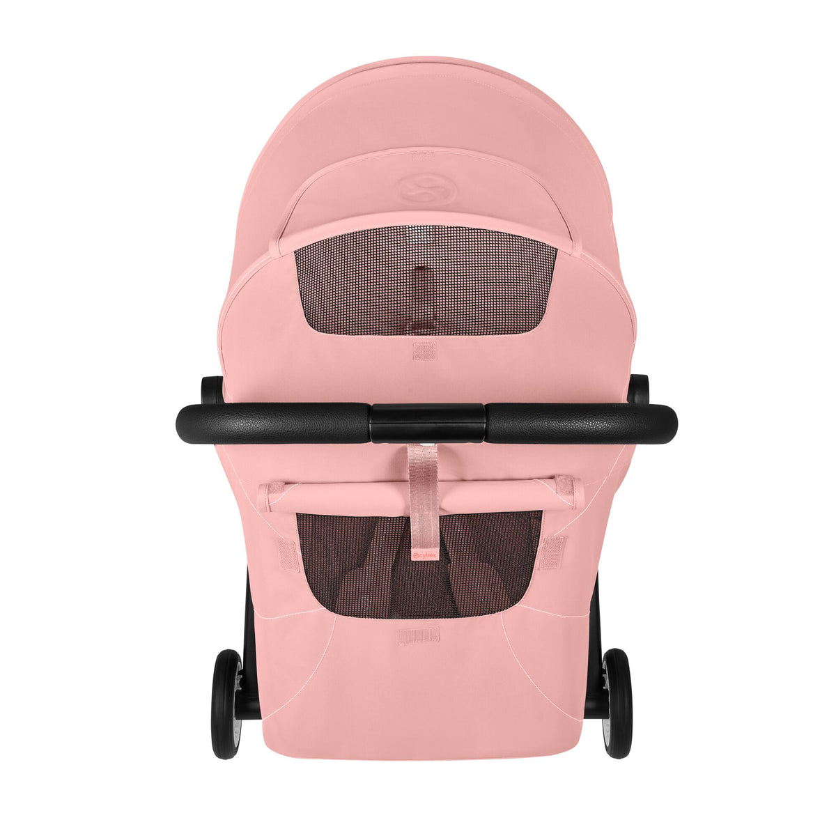 Cărucior ultracompact Cybex Orfeo, culoare Candy Pink, detaliu capotă cu ferestre plasă