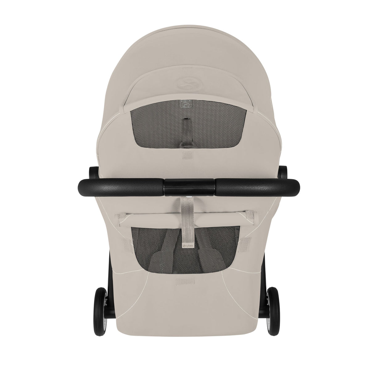 Cărucior ultracompact Cybex Orfeo, culoare Dune Grey, detaliu capotă cu ferestre plasă