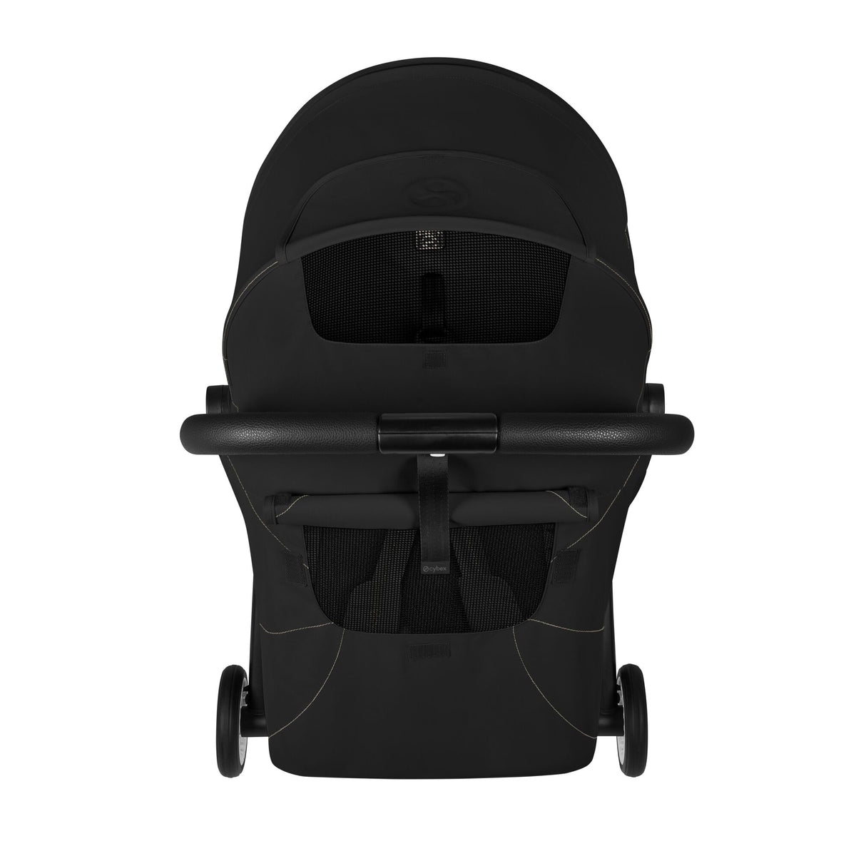 Cărucior ultracompact Cybex Orfeo, culoare Magic Black, detaliu capotă cu ferestre plasă