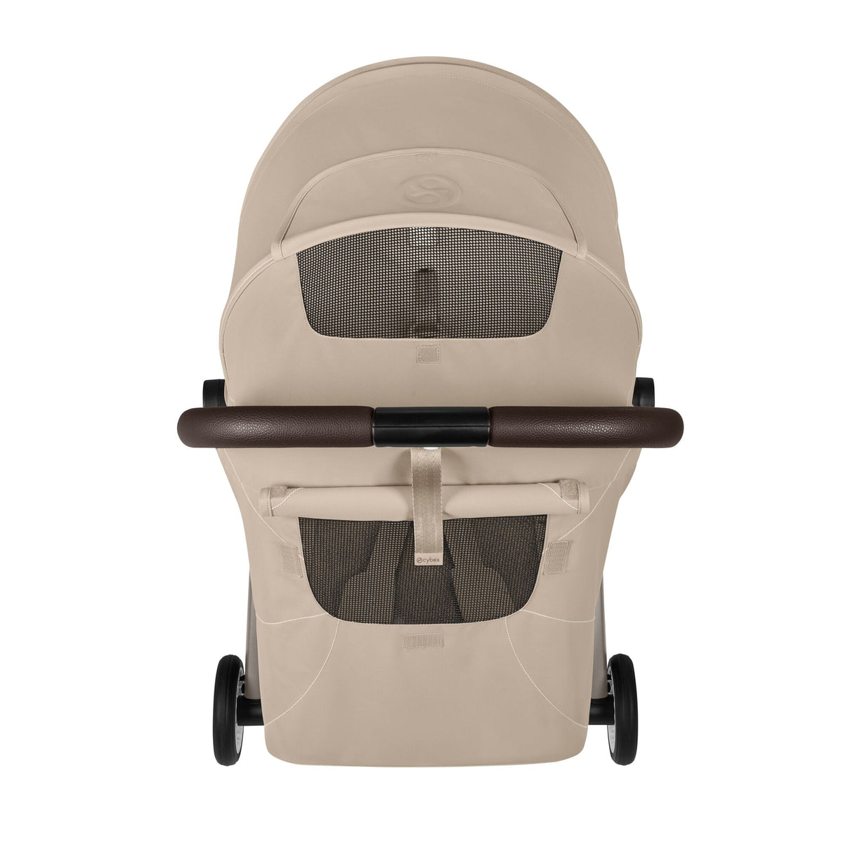 Cărucior ultracompact Cybex Orfeo, culoare Almond Beige, detaliu capotă cu ferestre plasă