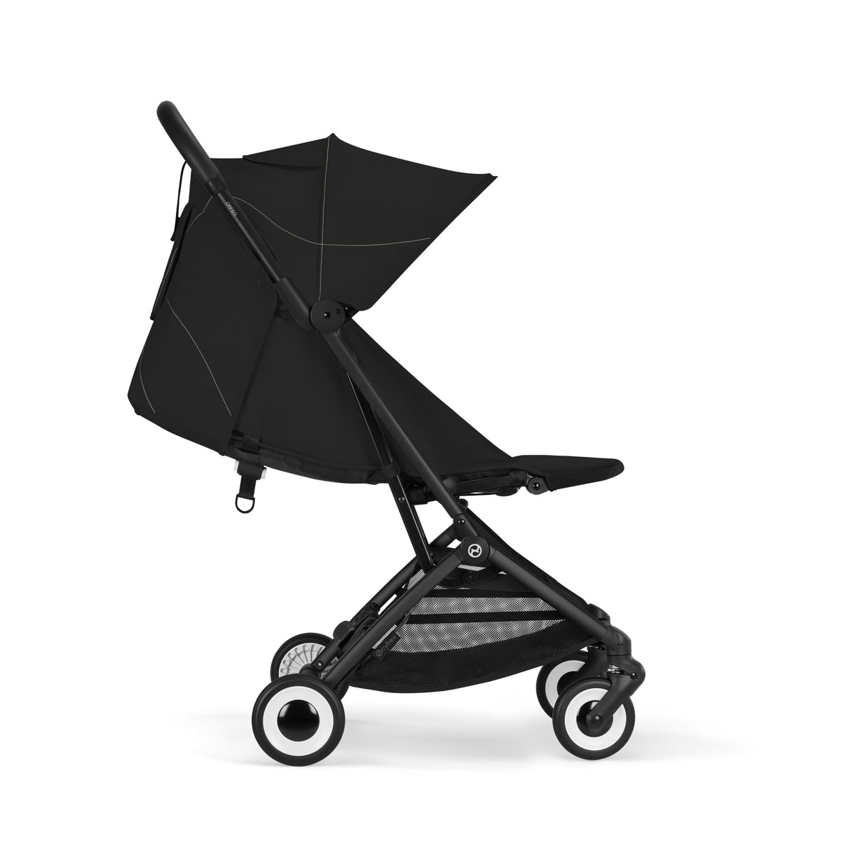 Cărucior ultracompact Cybex Orfeo, culoare Magic Black, reclinat pentru somn