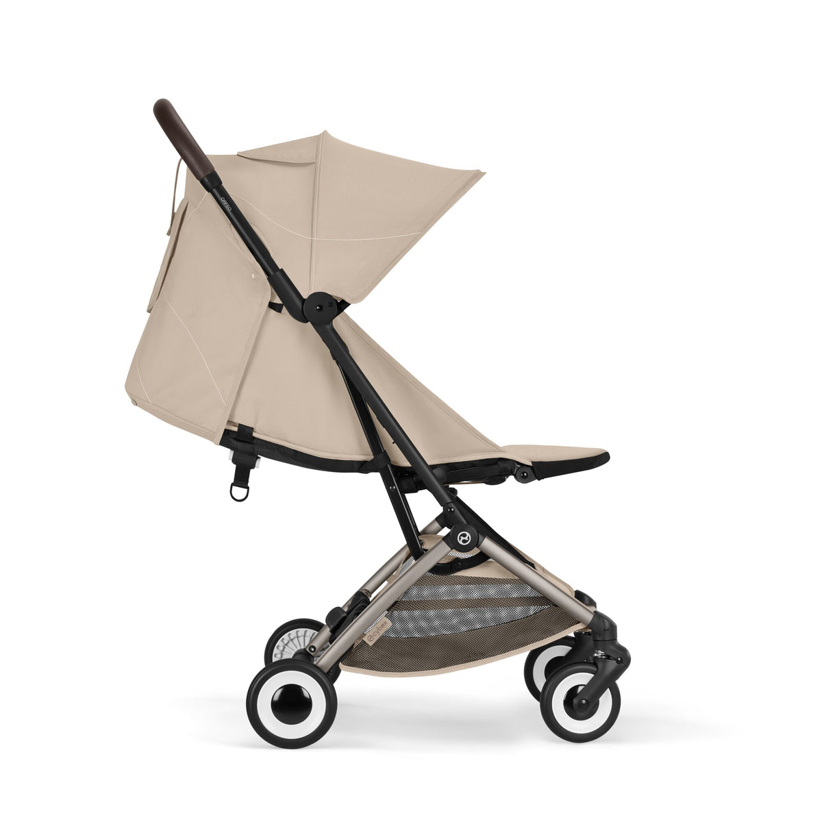Cărucior ultracompact Cybex Orfeo, culoare Almond Beige, reclinat pentru somn