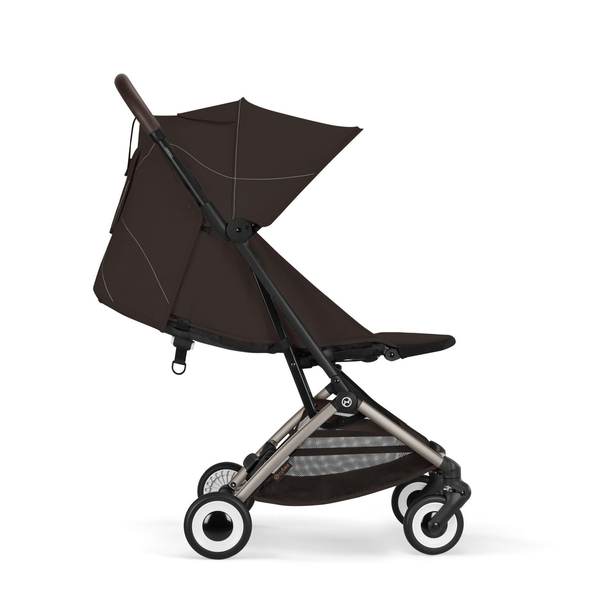 Cărucior ultracompact Cybex Orfeo, culoare Chocolate Brown, reclinat pentru somn