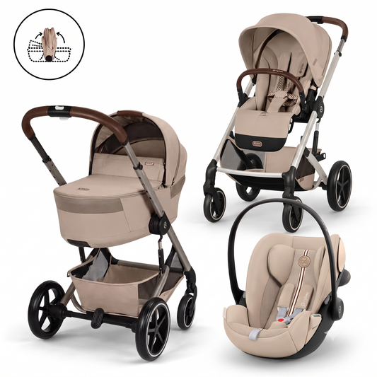 Pachet Carucior 3 in 1 Cybex Balios S Lux cu landou pliabil Fold Cot + Scoica Cloud G3 i-Size Plus