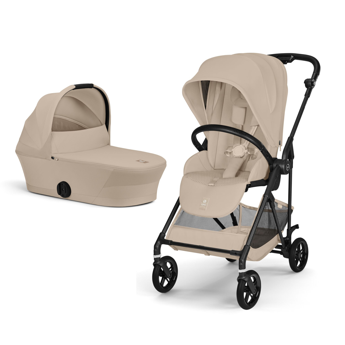 Pachet 2 în 1 Cărucior Cybex Melio Carbon cu Landou Protecție Premium