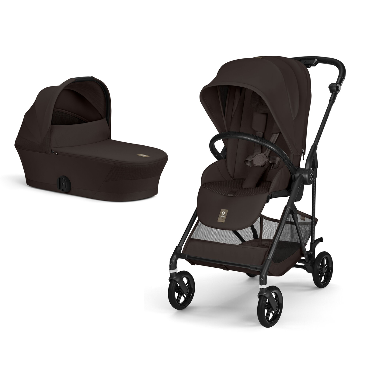 Pachet 2 în 1 Cărucior Cybex Melio Carbon cu Landou Protecție Premium