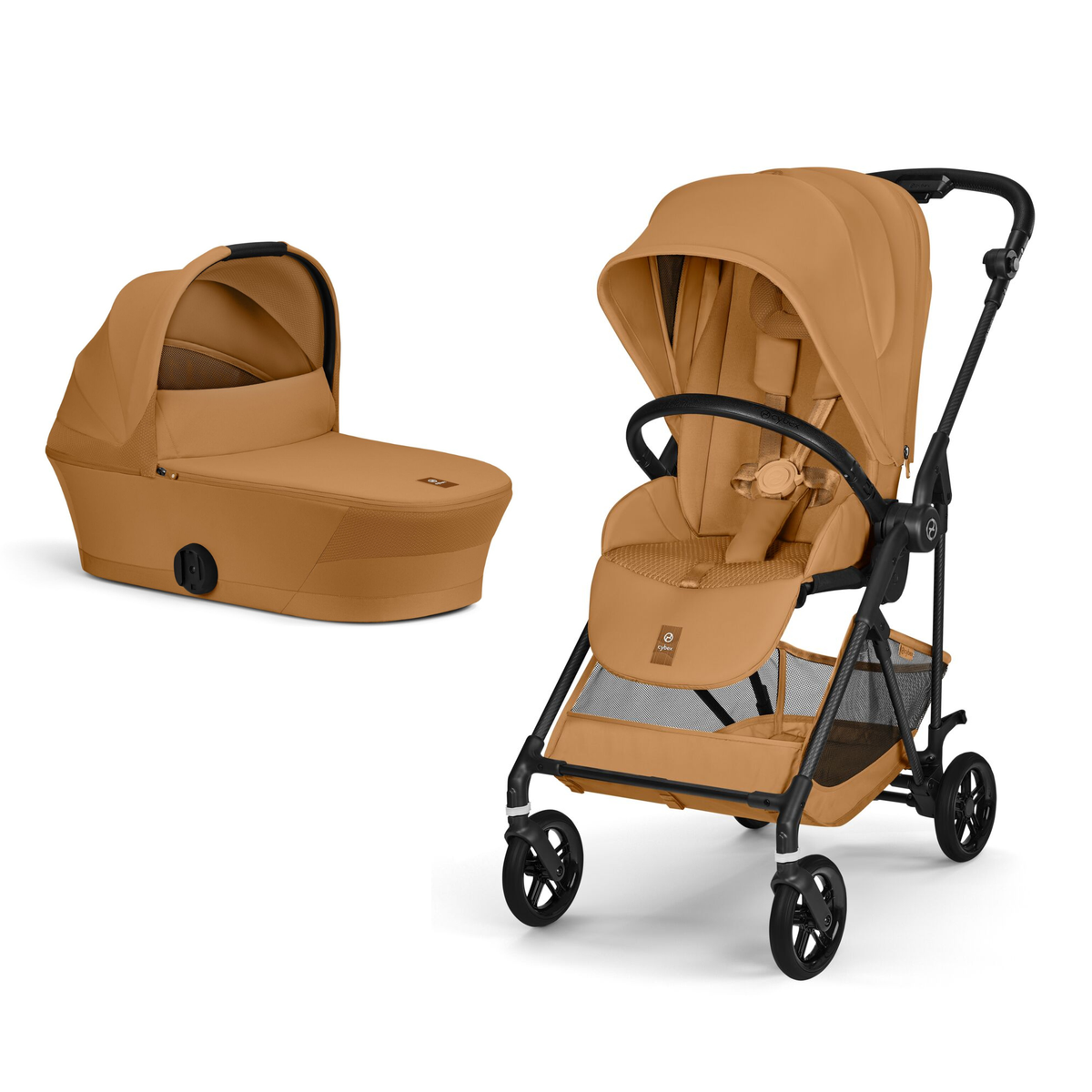 Pachet 2 în 1 Cărucior Cybex Melio Carbon cu Landou Protecție Premium