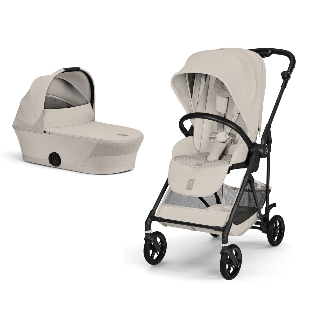 Pachet 2 în 1 Cărucior Cybex Melio Carbon cu Landou Protecție Premium