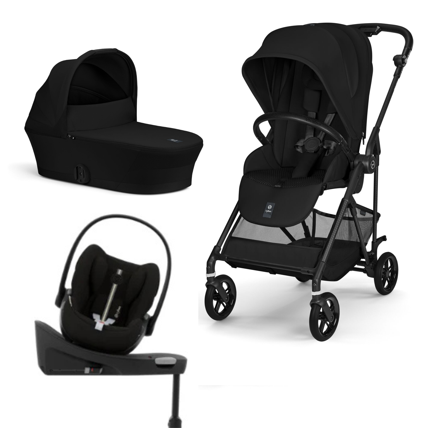 Pachet 4 in 1 Cybex Melio - Cărucior + Scoică + Bază isofix | Nola Pachet 4 in 1 Cybex Melio - Cărucior + Scoică + Bază isofix | Nola
