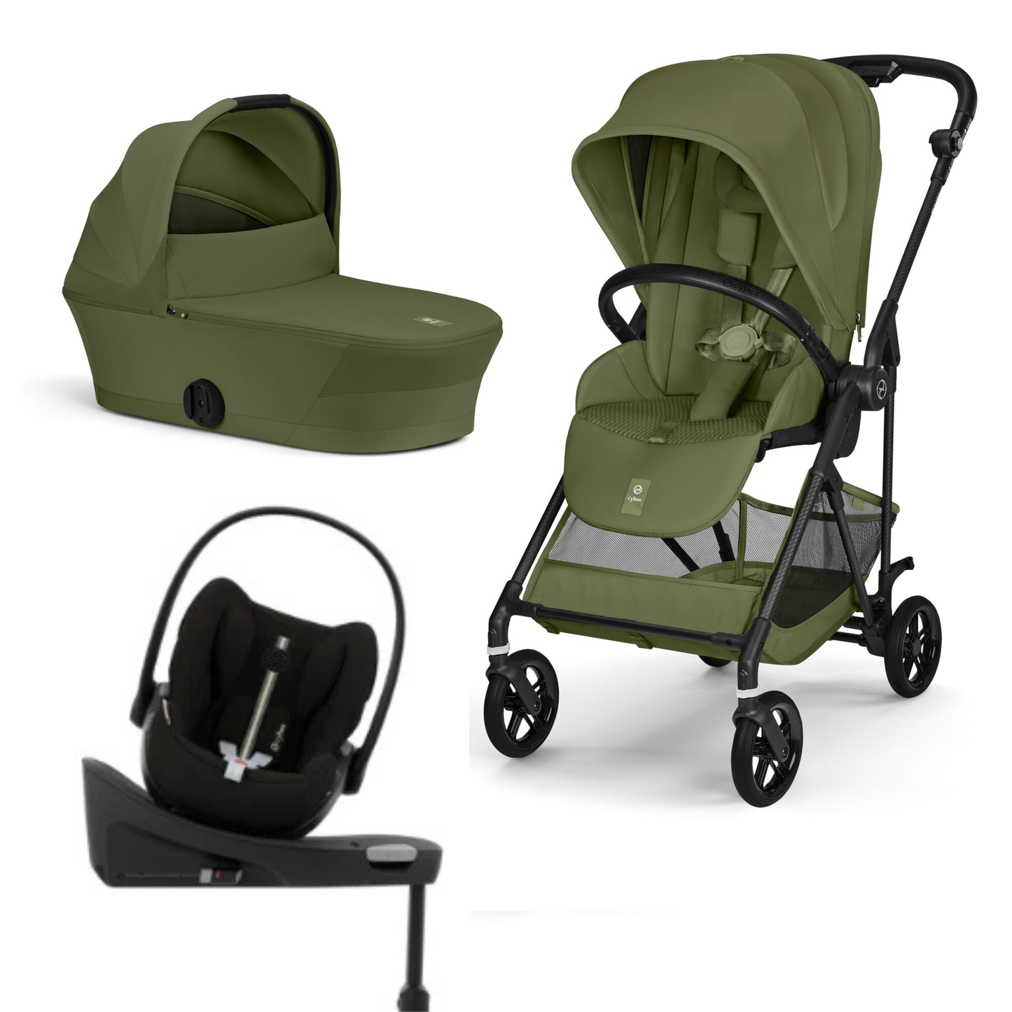Pachet 4 in 1 Cybex Melio - Cărucior + Scoică + Bază isofix | Nola