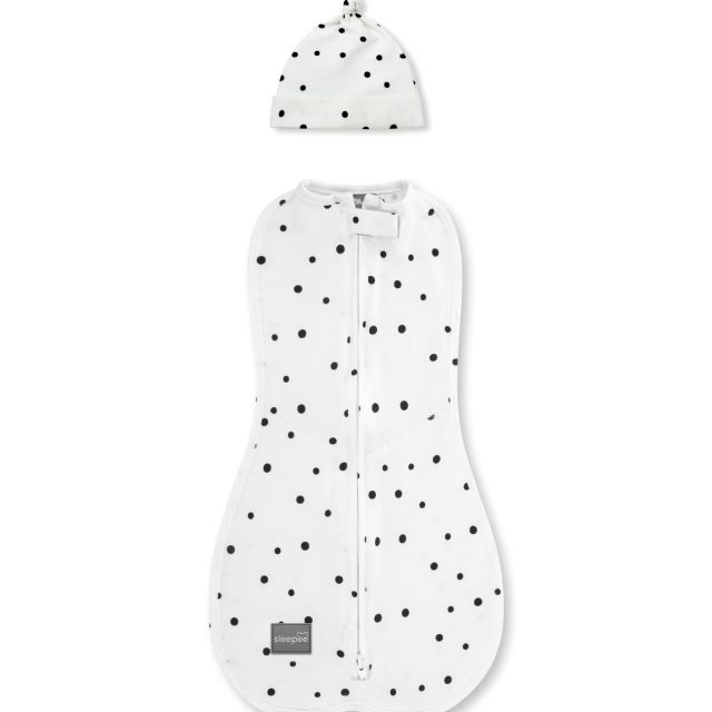 Saculet Swaddle infasat Nou Nascut Bumbac + Caciulita - First Step