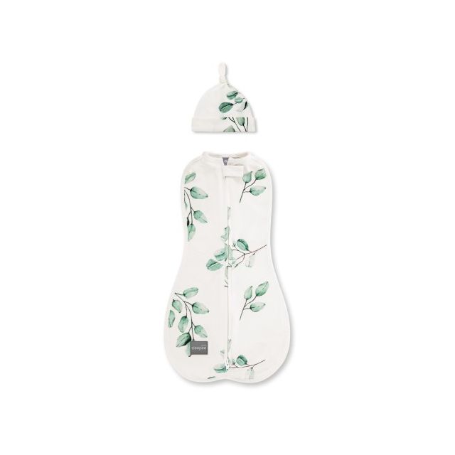Saculet Swaddle infasat Nou Nascut Bumbac + Caciulita - First Step