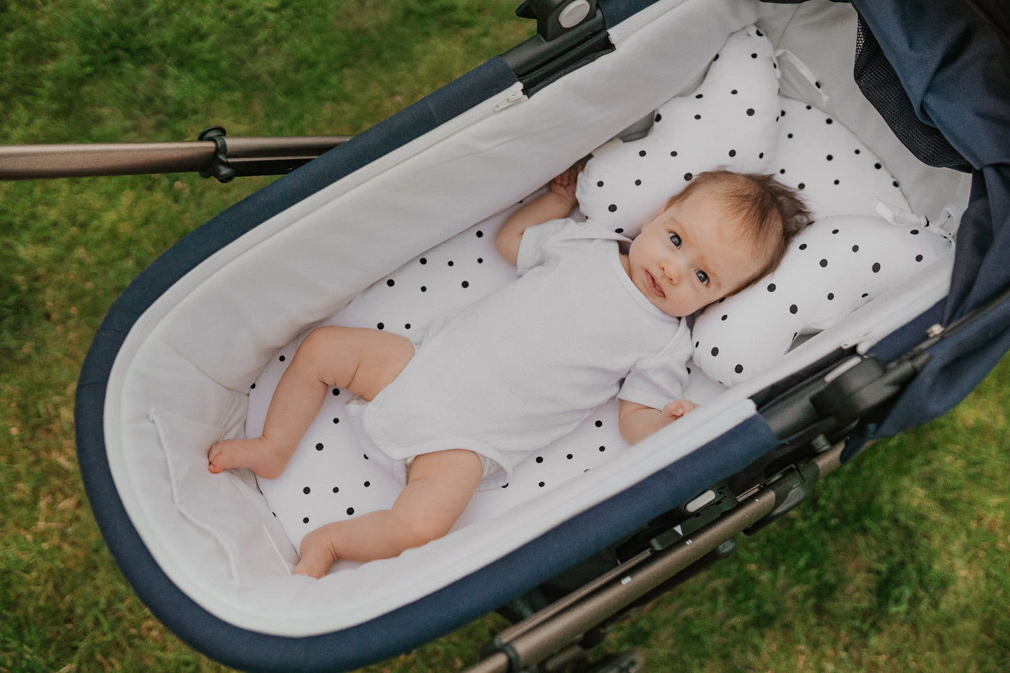 Set 2 cearsaf cu elastic pentru landou/ cosulet bebe Bumbac
