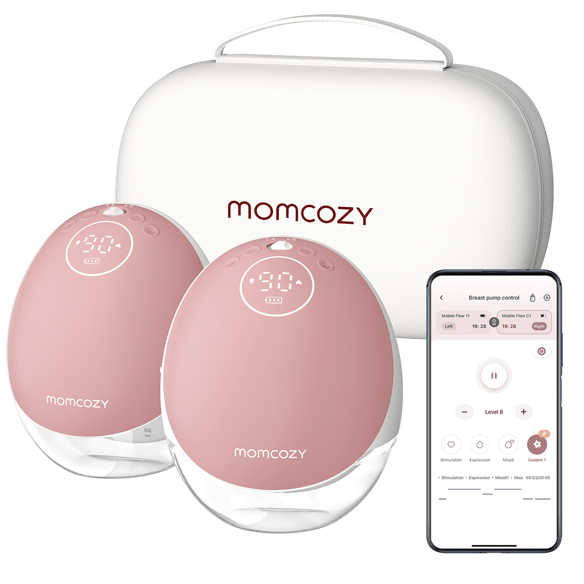 Pompa de san Momcozy M9 Dubla Rosu - Resigilata - imagine 1