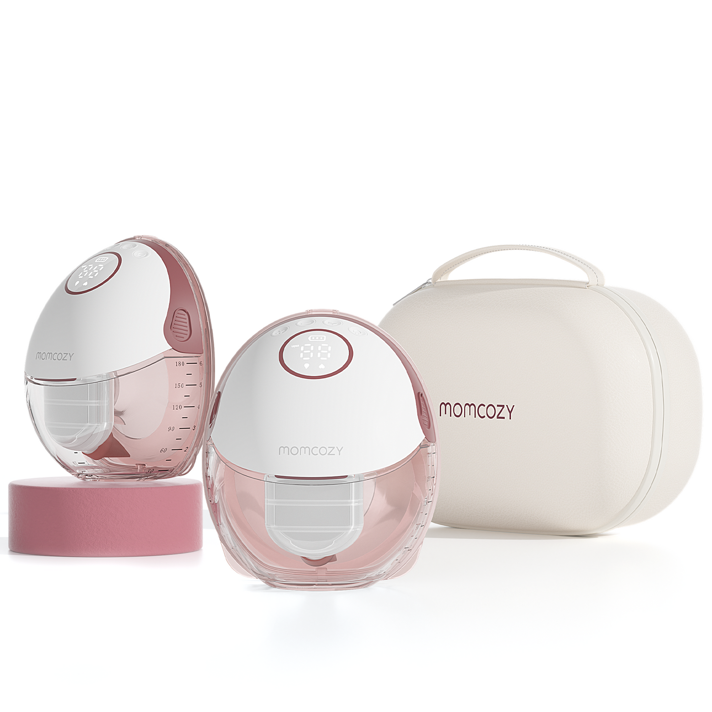 Pompa de San Portabila Dubla Momcozy M6 Mobile Style Set 2 buc Rosu