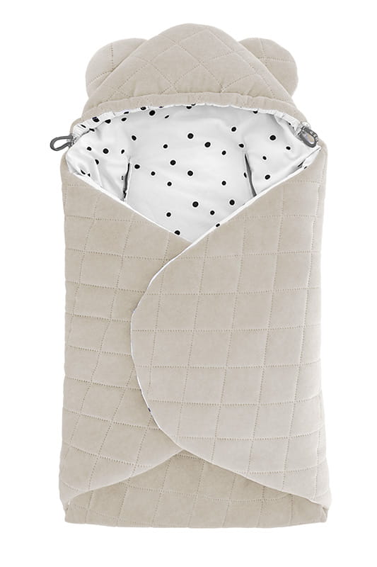 Paturica pentru scoica auto Sleepee Royal Baby catifea Sand - detaliu 3