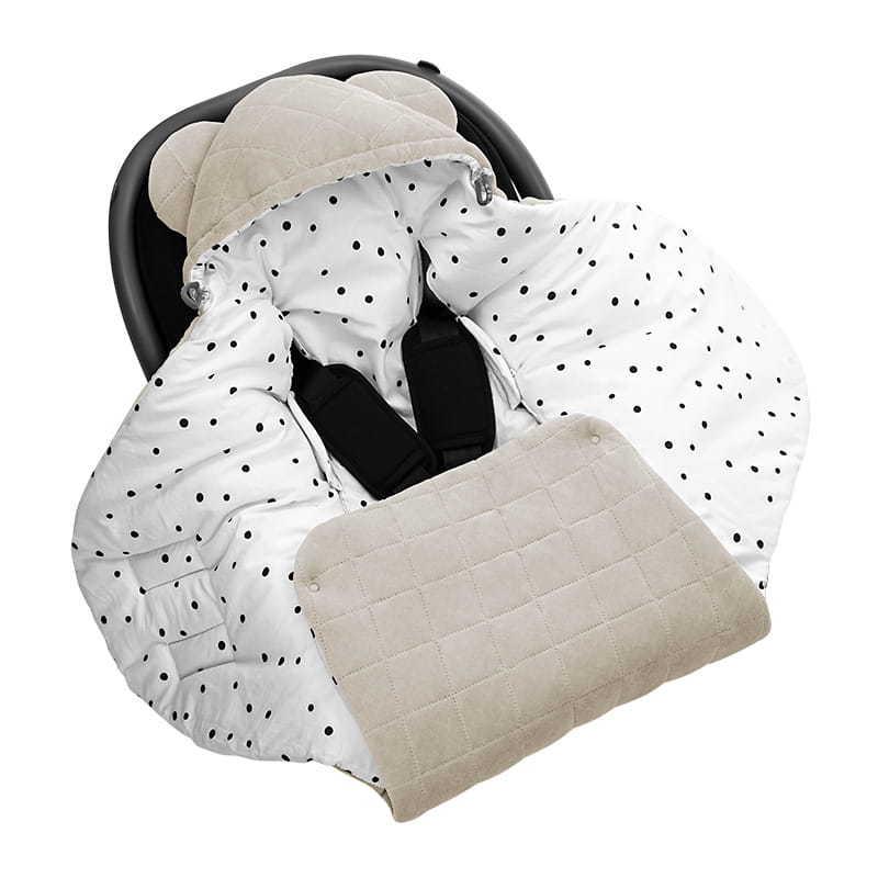 Paturica pentru scoica auto Sleepee Royal Baby catifea Sand