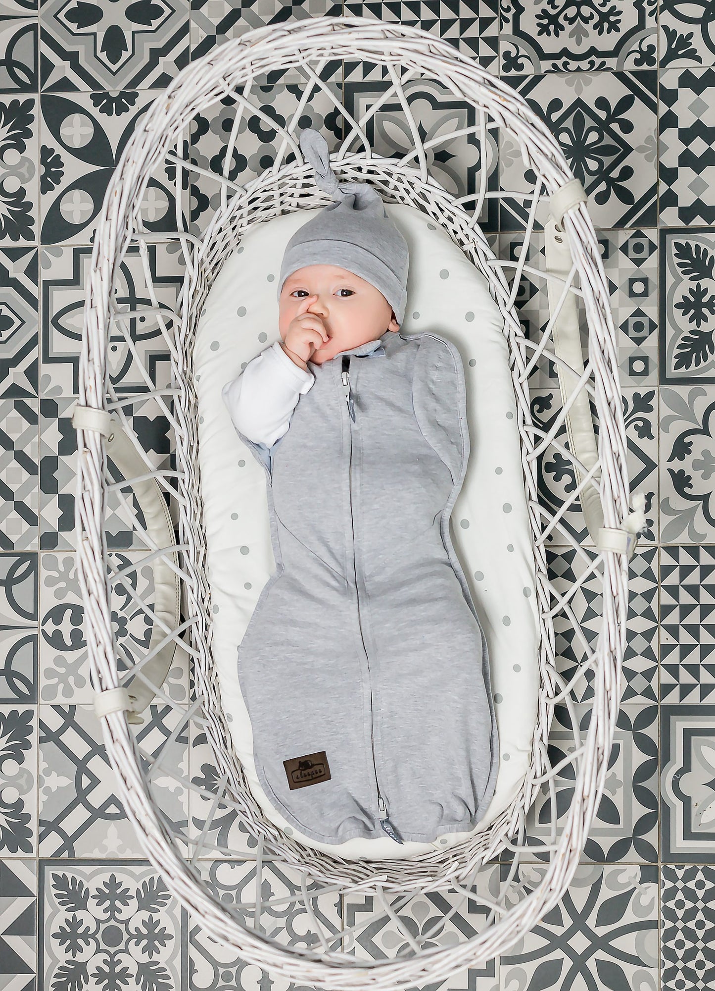 Saculet Swaddle infasat Bebe Bumbac + Caciulita - Second Step