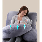 Perna gravide Momcozy Forma U, Velvet Dark Grey, RESIGILAT