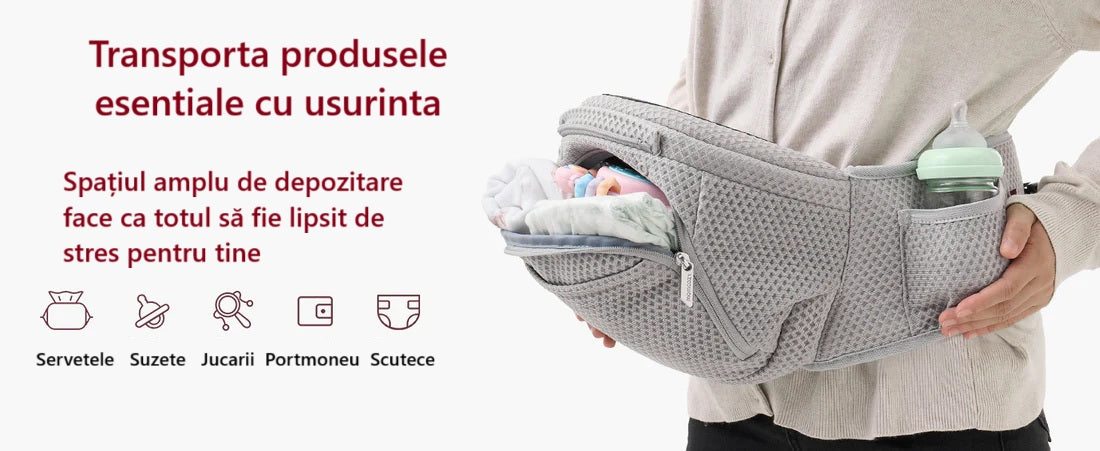 Marsupiu hip seat Momcozy 2 in 1