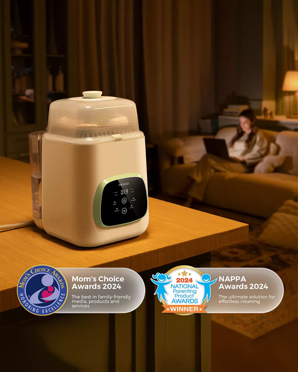 Aparat de spalat si sterilizat biberoane Momcozy KleanPal Pro