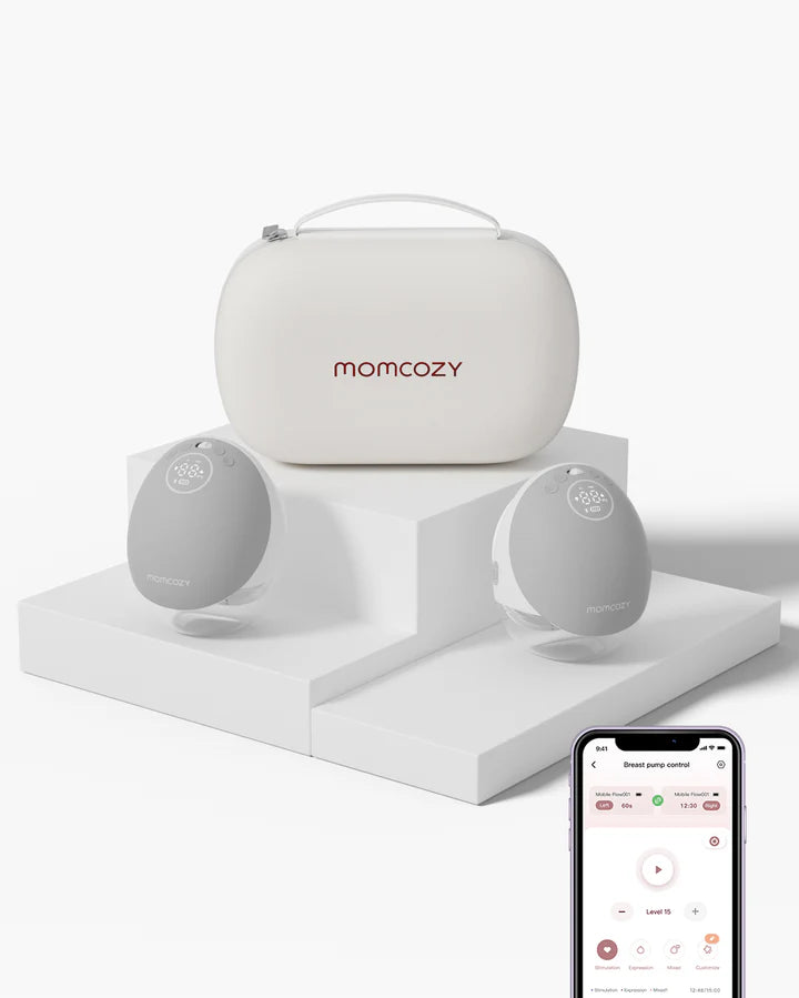 Pompa de san Portabila DUBLA- MOMCOZY MOBILE FLOW M9 Maxima Eficacitate Control Mobil - Gri 2 buc